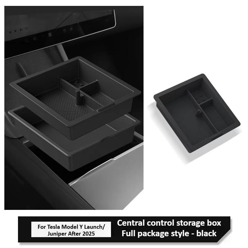 for Tesla Model Y Juniper 2025 Central Control Storage Box Armrest Box Eyeglass Holder Organizer Tray Interior Car Accessories