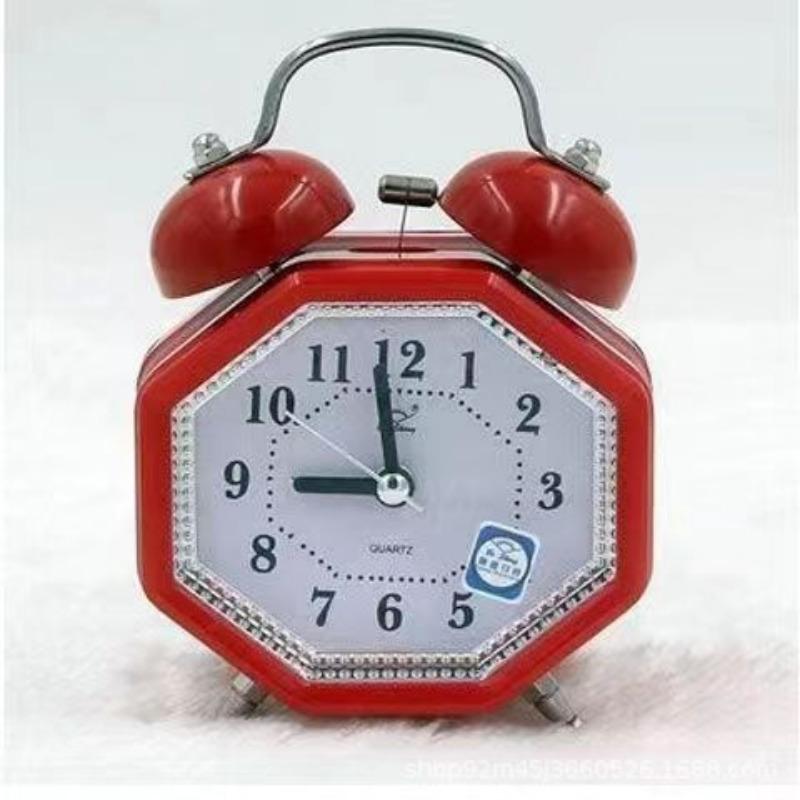 Student Metal Ringing Alarm Clock Creative Children Learning Silent Night Lights Fashionable Classic Loud Bedside Cute Clock Watch