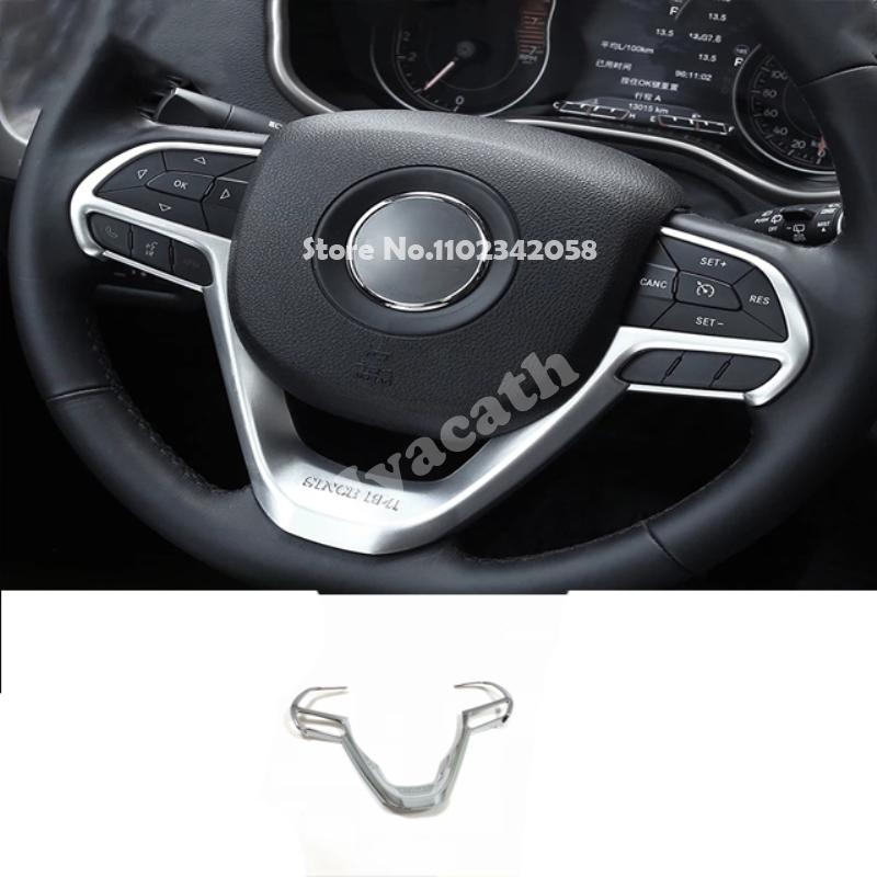 For Jeep Grand Cherokee WK2 2014- ABS Chrome Steering Wheel Door Bowl Window Lift Button Gear Box AC Vent Seat Back Cover