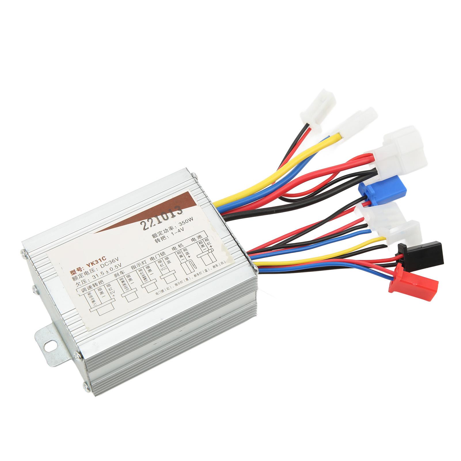 

Регулятор скорости щеточного двигателя 350 Вт Стабильное чувствительное управление Множественная защита Контроллер для электровелосипеда/скутера 36 В