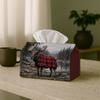 1pc, 2D Flat Printing, Tissue Box Realistic Wildlife Paper Towel Holder - Reindeer And Forest Printed Tissue Box, Suitable for Bathrooms, Living Rooms