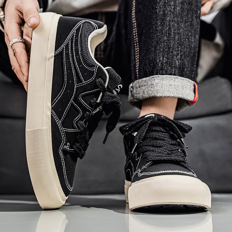 2026 Leisure New Thick Soled Fashionable Trend Breathable Design Versatile Niche Low Top Quality Men's Board Shoes