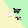 Happy Moth & Butterfly Best Friends Brooch Set - Trendy Denim Bag Accessories