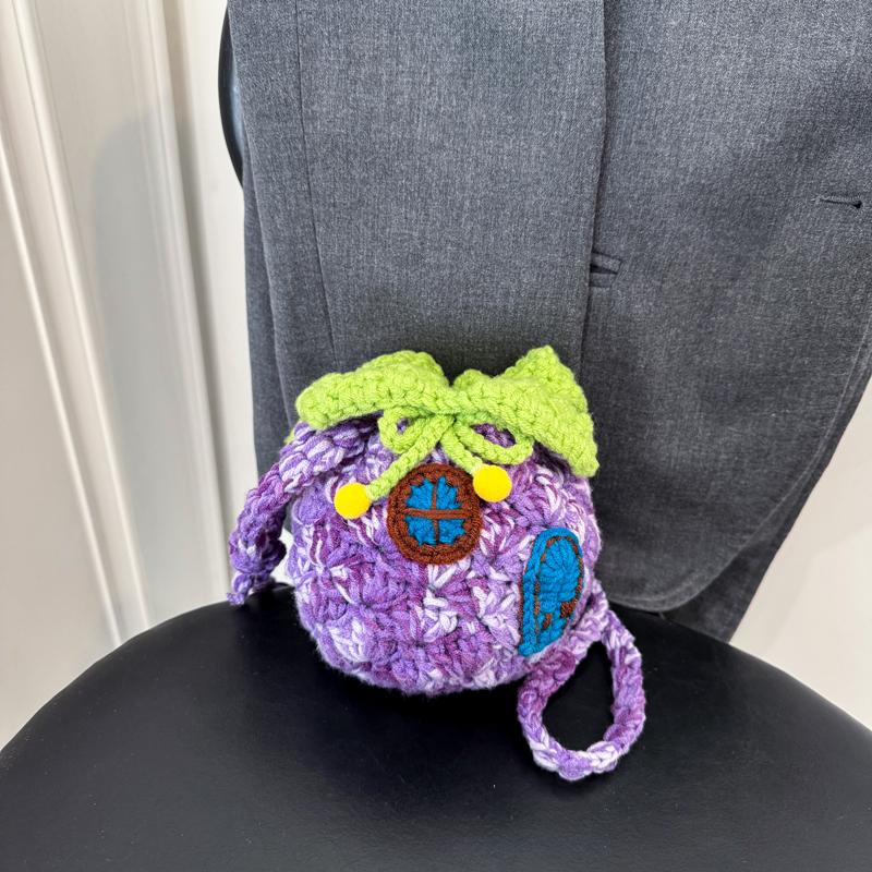 New Ladies Knitted Bag Cute Woven Shoulder Crossbody Small Bag Casual Women's Bag
