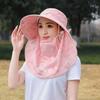 Wide-Brimmed Picking Tea Hat Flower Neck Protection Hat Peaked Cap Sunshade Shawl Cap  Travel