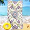 Toalha de Praia Boho Retro Raios de Sol Cor Macaron Pastel Estampa Ondulada Listrada Toalha Macia Absorvente de Secagem Rápida para Praia Viagem
