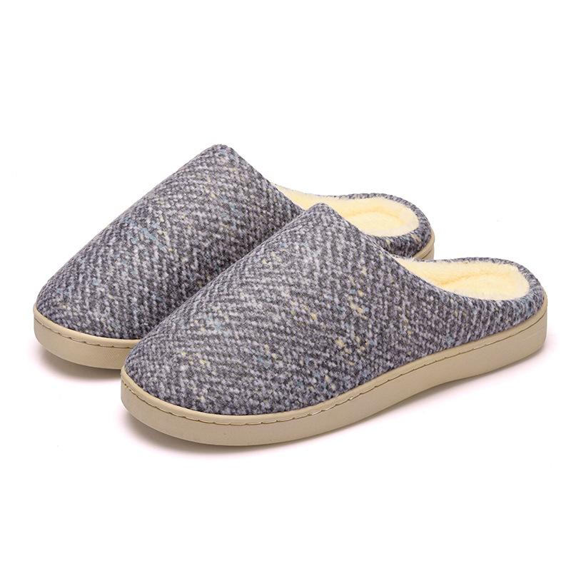 Cotton slippers warm and piled thickened anti-slip shoes winter fluffy shoes men and women thick soles