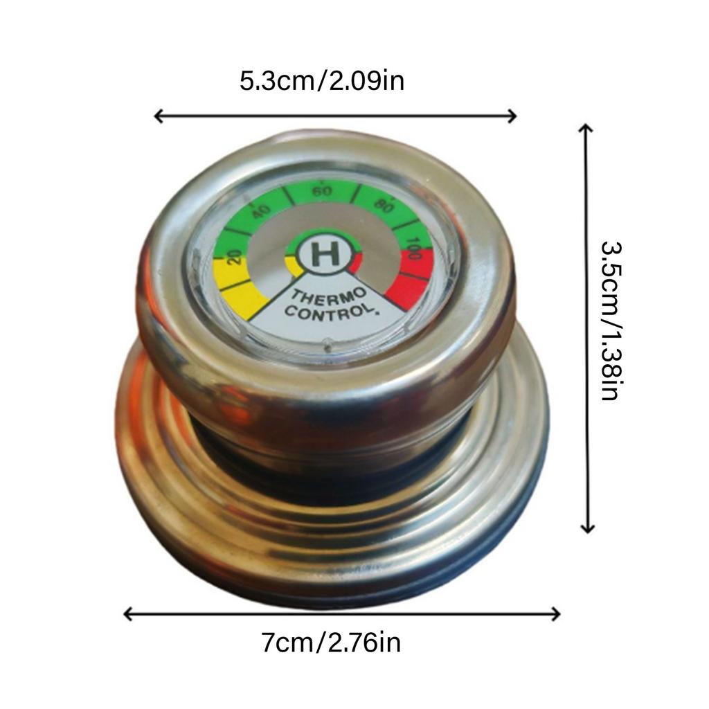 Stainless Steel Thermometers Lid Knob High Accuracy Temperature Monitoring Heat Resistant for Pot Pan Pressure Cooker