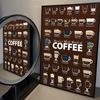 1pc Coffee Essential Guide Poster Self-adhesive Art Waterproof Paper Sticker Coffee House Bar Room Wall Decor