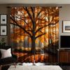 2pcs - Autumn forest pattern printed curtains   window decorations   home decorations   room decorations
