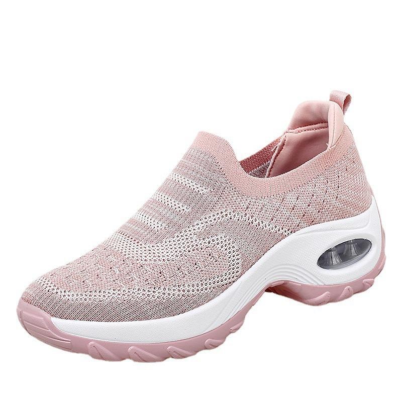 

Women s Shoes Flying Weave Air Cushion Shoes 2025 Spring and Autumn Women s Casual Shoes Fashion Trend Breathable Women s Shoes 36
