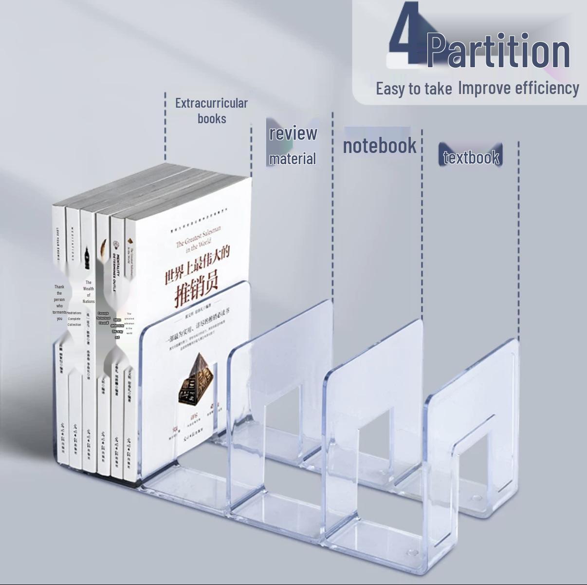 Acrylic Desktop Book Stand and Storage Organizer