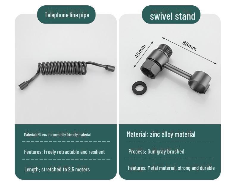 Sada rozprašovače na toaletní bidet z nerezové oceli s posilovací tryskou pro čištění a splachování koupelny.