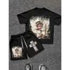 2026 Summer New Men's Short-Sleeved Set with 3D Angel Pattern Print for Street Casual Fashion Comfortable and Breathable
