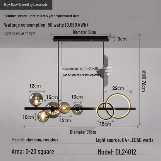 Nordic Modern Minimalist Chandelier - Creative Dining Room Light with Magic Bean Glass Bubbles.