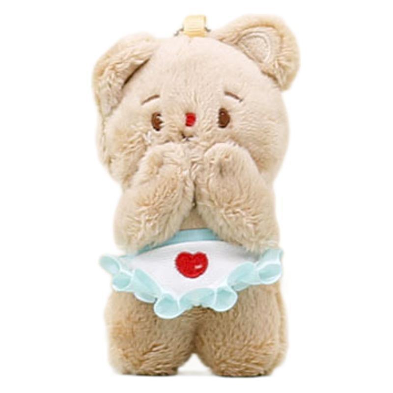 Adorable Cute Yellow Bear Plush Pendant Keychain Doll Soft Toy For Bags