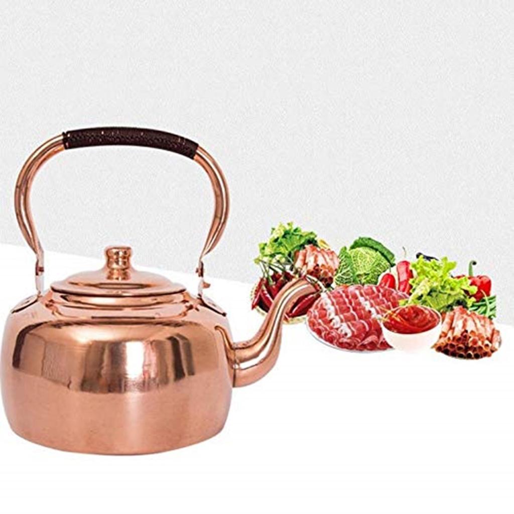 Retro Handmade Copper Tea Kettle 3L Capacity Gas Stove Induction Hob Compatible Compact Camping Kitchen Essential