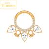 G23 Titanium Nose Rings Hinged Septum Clicker Segment Ear Tragus Cartilage Helix Daith Lip Body Piercing Jewelry Golden Earrings