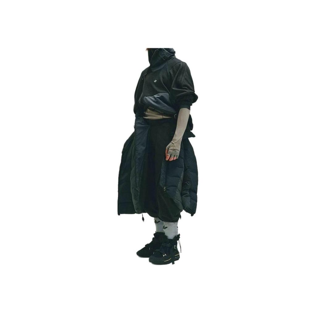 Adidas Originals X Hamcus Collaboration FW23 Color Block Logo Pocket Hoodie Unisex Hoodies Black IX4342