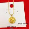 Benmingnian Gold-Plated Snake and Rabbit Pendant Necklace