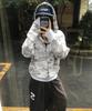 Sew-B High-Neck White Camo (Semi-Over) Zip-Up Hoodie