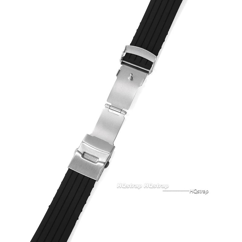 Silicone Rubber Watch Strap Deployment Buckle Band 18mm 20mm 22mm 24mm for Omega Watch Replace Strap for Seiko Sport Straps