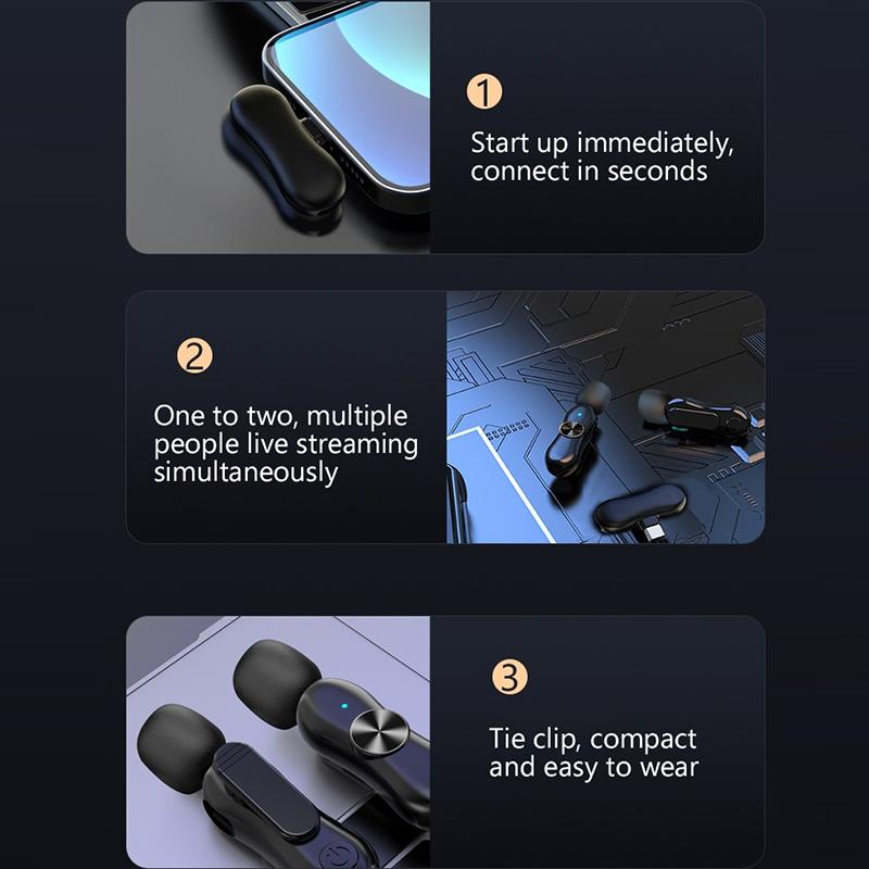 Wireless Lavalier Microphone For Live Streaming/Youtube/Facebook Live Plug And Play Portable Wireless Noise Canceling Microphone