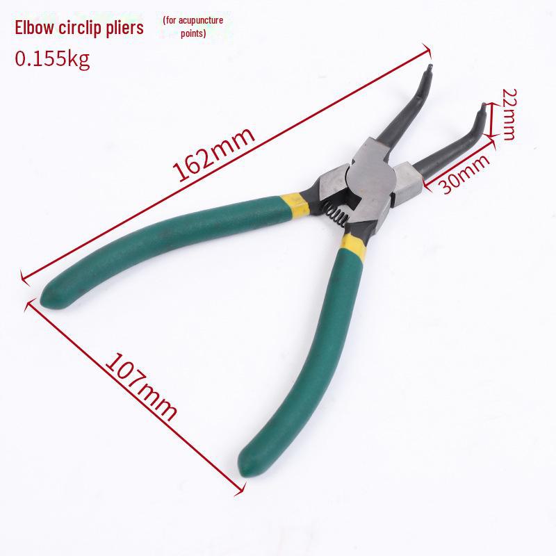 

7-дюймовые плоскогубцы для стопорных колец для валов: Внутренний/внешний зажим и гибка с пластиковыми ручками