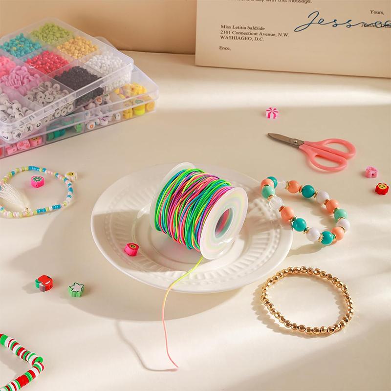 Stretchy String for Bracelets 3 Colors 1 mm Sturdy Elastic String Cord for Jewelry Making, Necklaces, Beading and Crafts