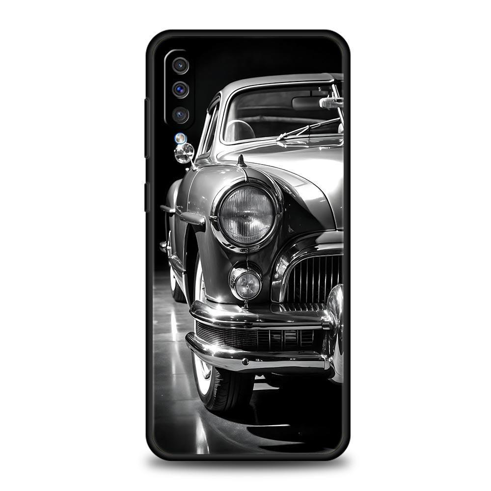 Black White Car Phone Case For Samsung A56 A36 A26 A54 A52 A24 A14 A50 A72 A70 A40 A06 A12 A22 A34 A42 A32 A04s A16 5G Cover