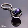 Holder Libra Scorpio Jewelry Leo Glass Ball 12 Constellation Zodiac Keychain Keychain Key Rings