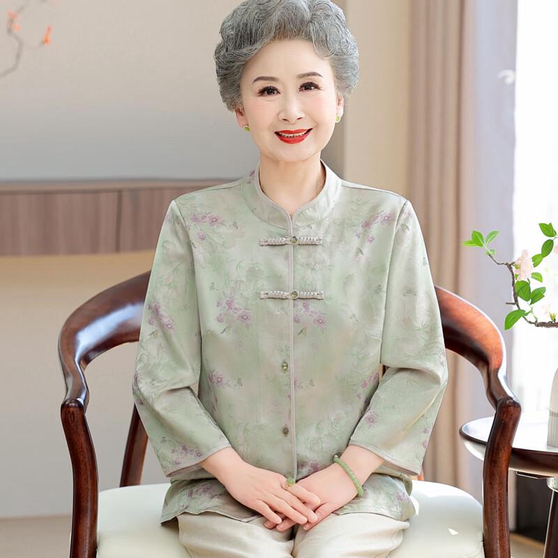 Elderly Women's Chinese Style Summer Cardigan Shirt