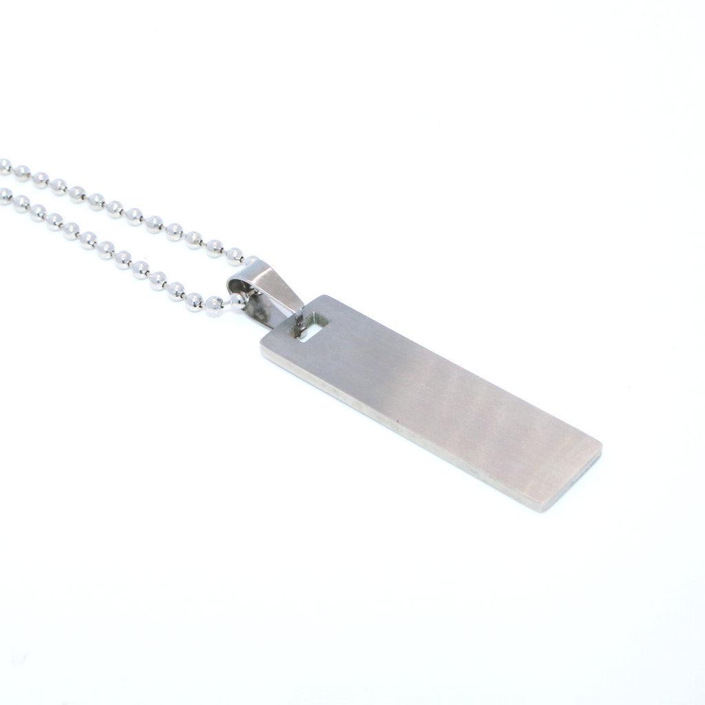 Stylish Long Bar Pendant Necklace In Titanium Steel