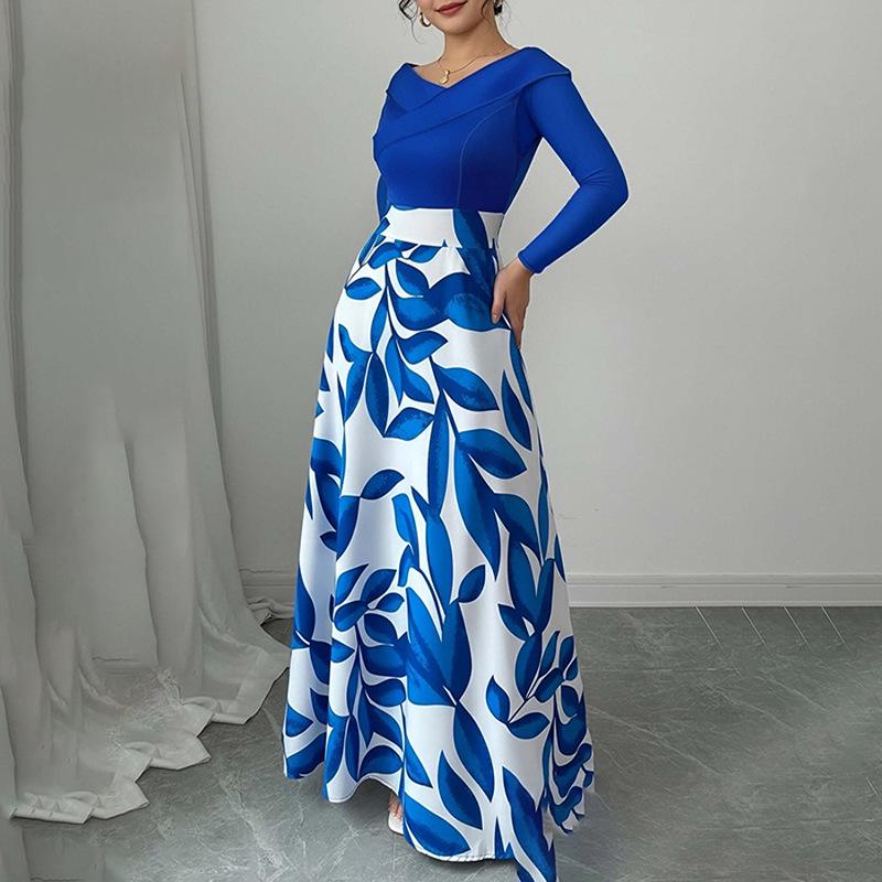 Frühjahrskollektion 2026: Damen Elegantes Lässiges Maxikleid mit Print im Europäischen & Amerikanischen Stil