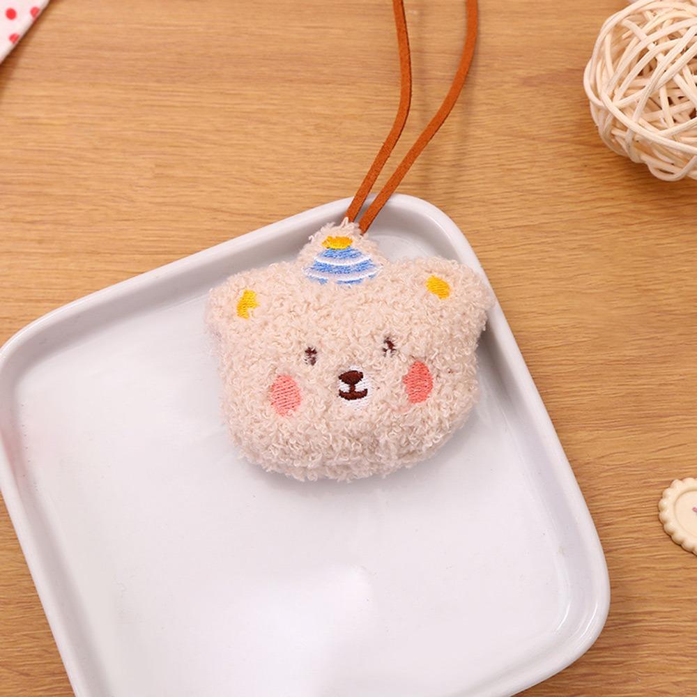 

Funny Cartoon Bear Name Pendant Keychains Kawaii Decoration Kindergarten Children s Name Tag Keyrings Car Trinket Accessories бежевый