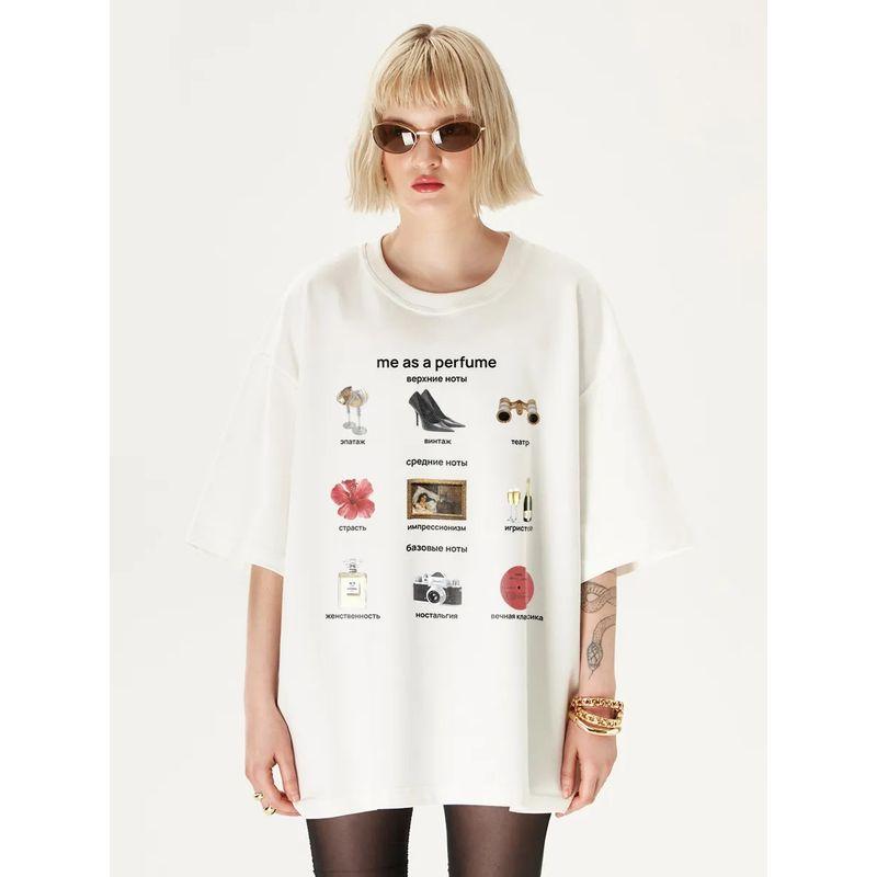 Western Style New Fashion Casual Loose Round Neck Print Short Sleeve T-shirt Top Printed T-shirt Top