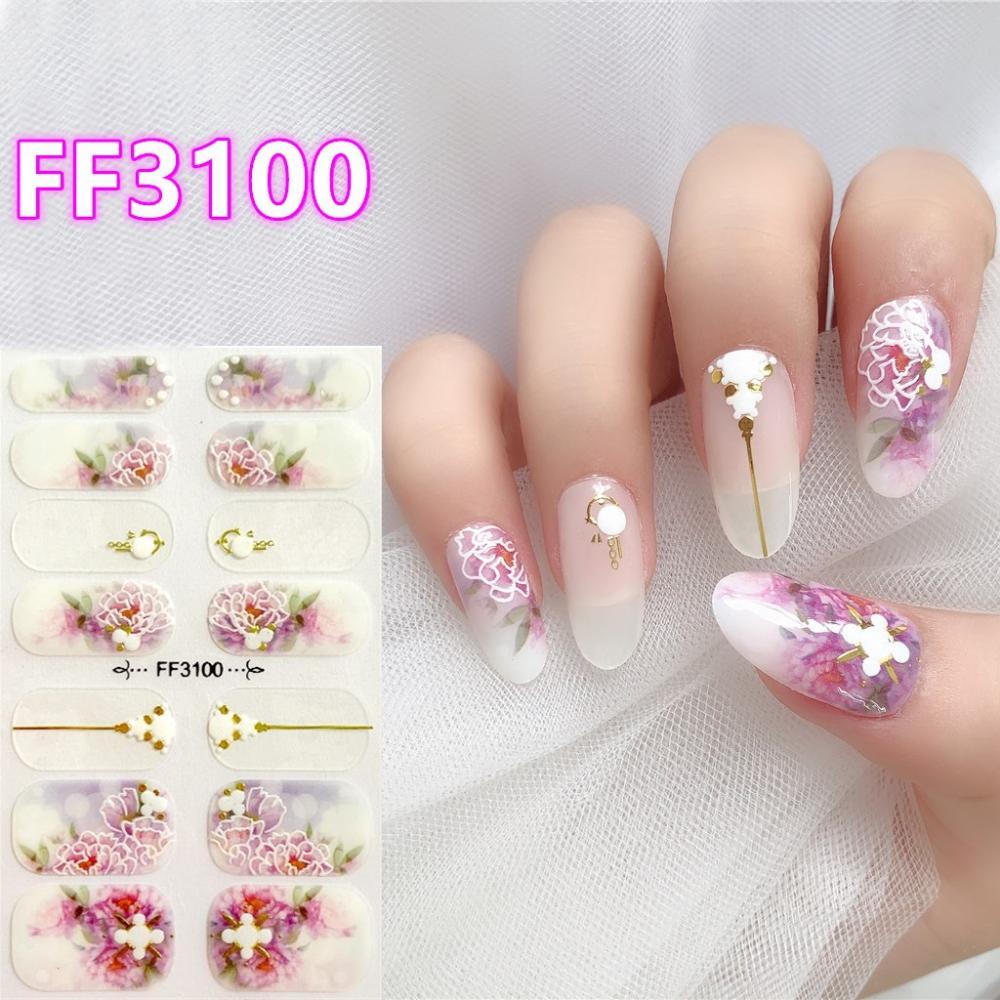 Three-dimensional Waterproof No-bake Nail Polish Film Full Sticker Spring and Summer Nail Film Paper Nail Film Paper
