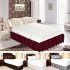 Wrap Around Ruffled Hotel Elastic Band Pure Color Bed Skirt Easy Fit Bed Apron Home Decor