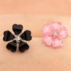 Ear Stud Rhinestone Petals Flower Pattern Alloy Exquisite Shiny Earrings for Women