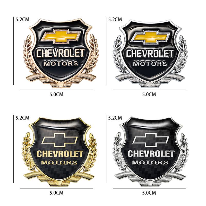 2 Stück Auto Logo Metallaufkleber Fenster Kofferraum Emblem Zubehör für Chevrolet Corvette Montana TrailBlazer Silverado Traverse Camaro