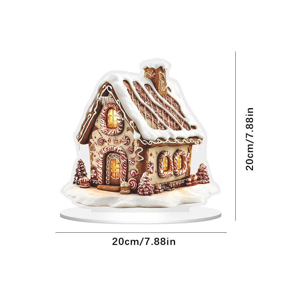 NEW 2D Christmas Snowhouse Acrylic Tabletop Decoration Family Village Miniature Statue Holiday House-Themed Christmas Gifts