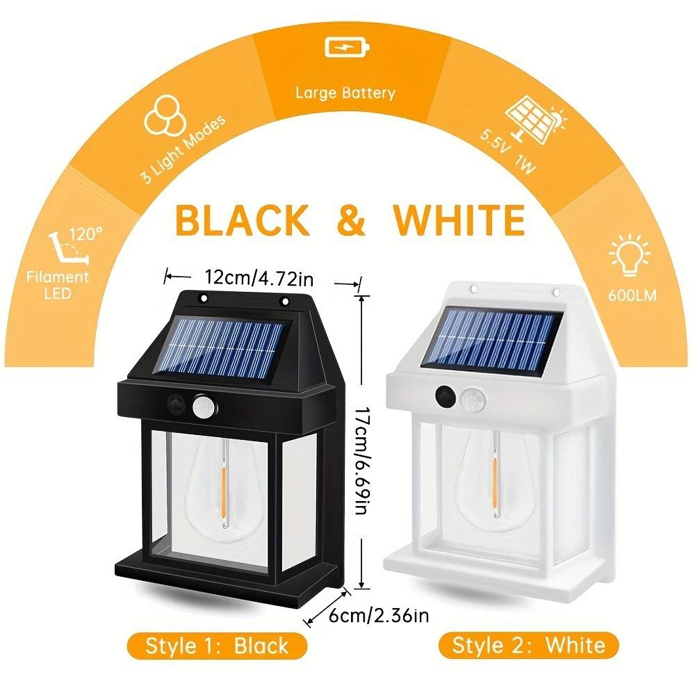 1/2/4/8 Solar Tungsten Wall Lamp IP65 Retro Tungsten Wire Design Unique Style Suitable for Garden Balcony Porch Courtyard