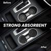 Car Coasters For Cup Holders, 2 Pack Absorbent Ceramics Anti Slip Universal 2.56 Inch Car Cup Coaster For Women Men, Car Interior Accessories - Black