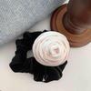 Velvet Floral Elastic Hair Tie Bun Ring - Korean Style for Women