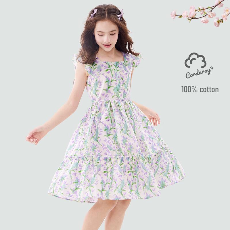Disney Girls  Pure Cotton Floral Princess Dress 140