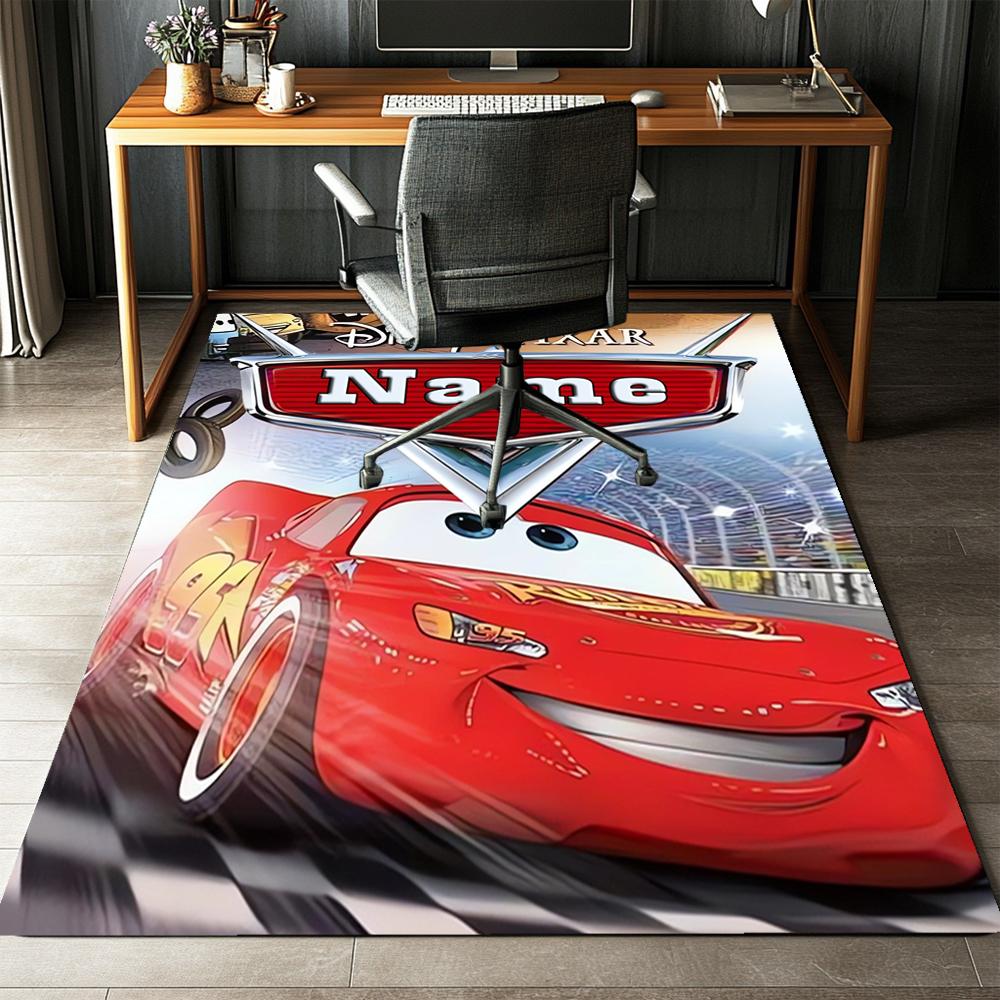 Custom Name Cars Printed Carpet,Rug for Office Chair Living Room Bedroom Kitchen Room Decor Gifts.