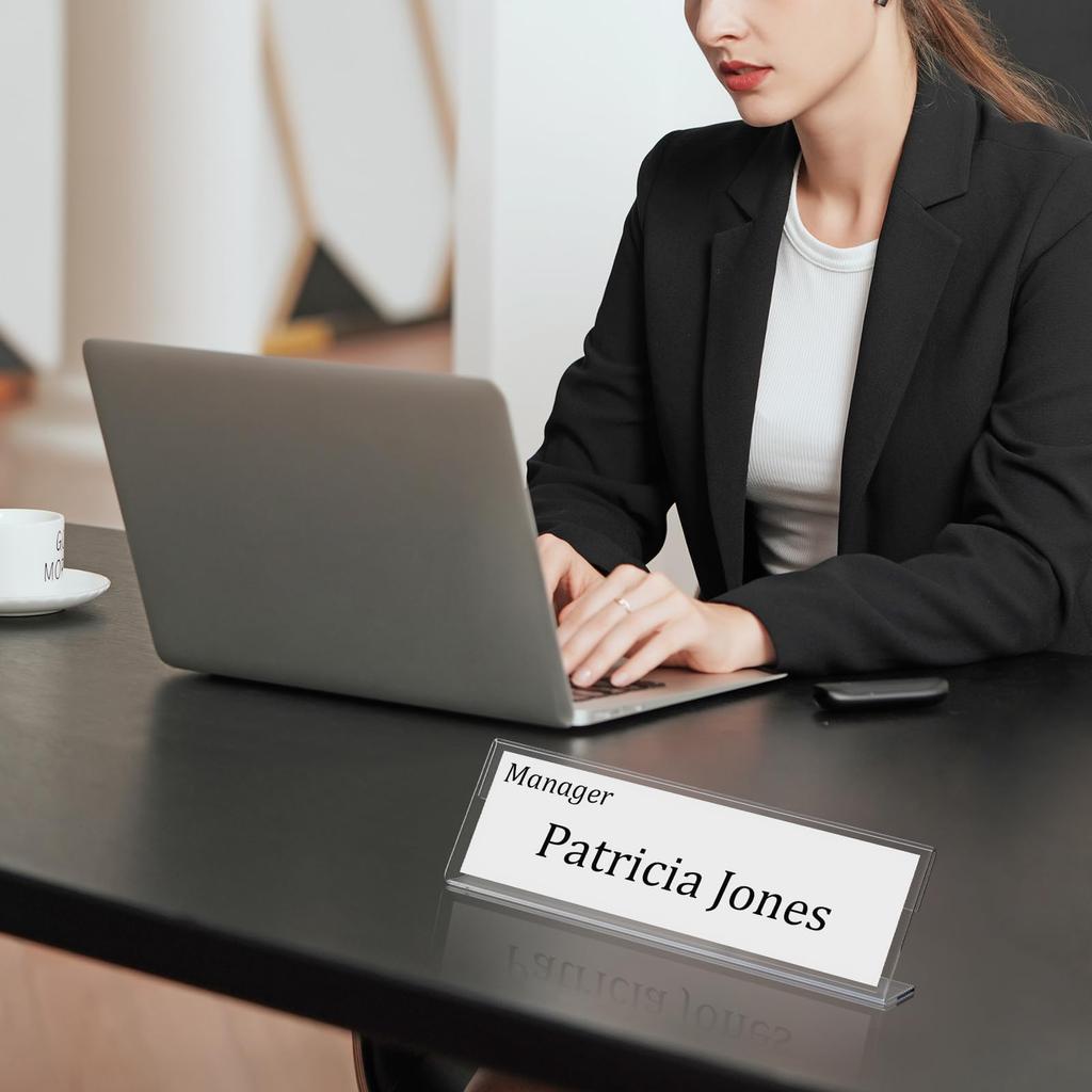 Acrylic Card Name Tag Place Card High for Price X 5cm Stands, L-shaped, 12-pack, Holders, Holders, Transparency, Stable, Stackable, Meetings,