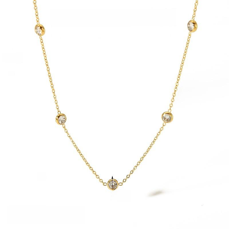 Geometric Necklace With Diamonds In 18k Gold For Women Fashion Accessory