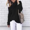 2026 New Women's Off-Shoulder Turtleneck Sweater, Sexy Loose Fit Plus Size Solid Color Knit Top for Autumn Winter