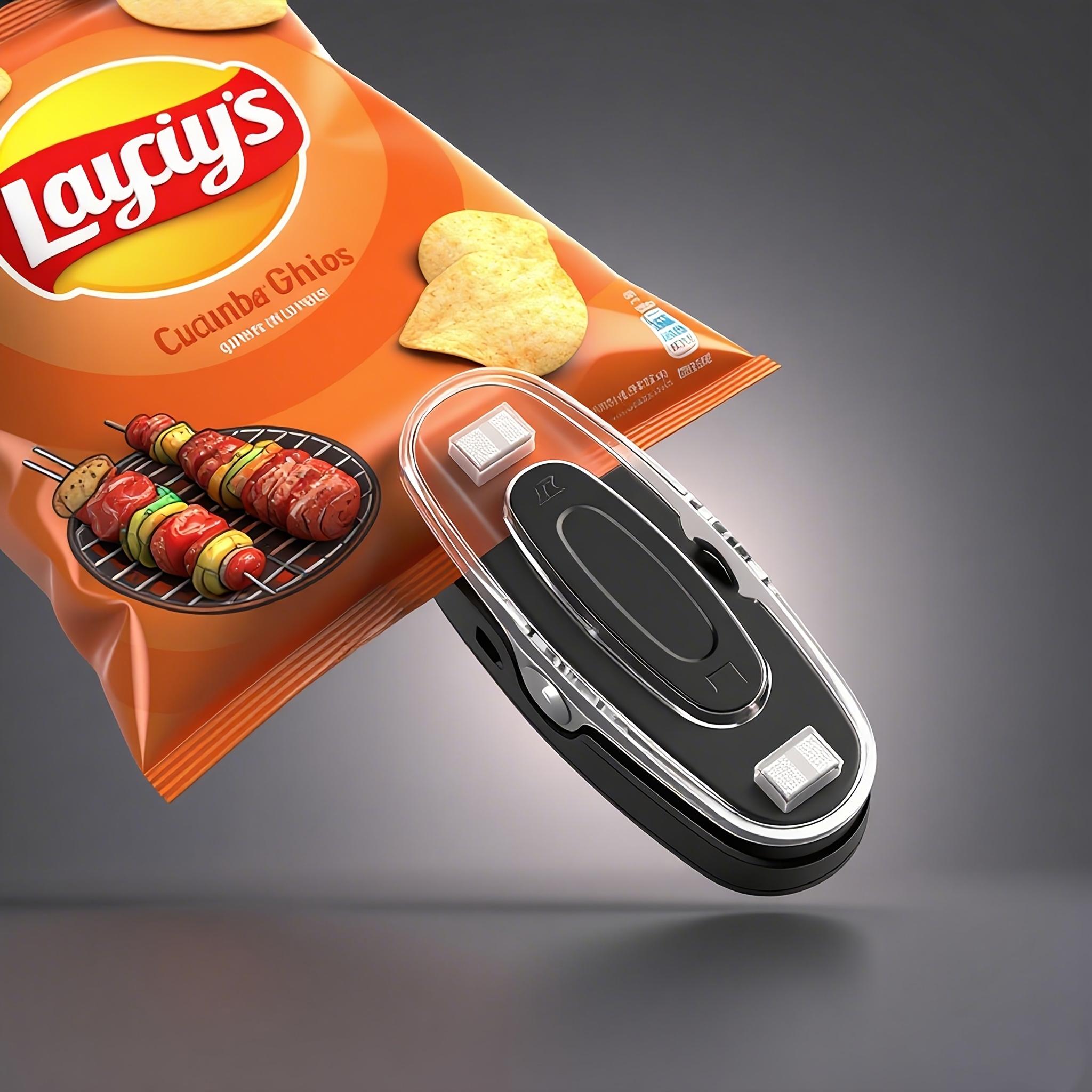 

Two in One USB Rechargeable Heat Sealer Built-in cutter The sealing device keeps snacks fresh and is convenient for carrying and